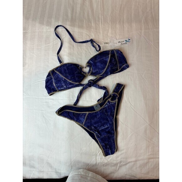 Mermaid Swimwear‎ Bandeau Top Detachable Halter Strap Bikini Set Size M RefN02 - Picture 3 of 6